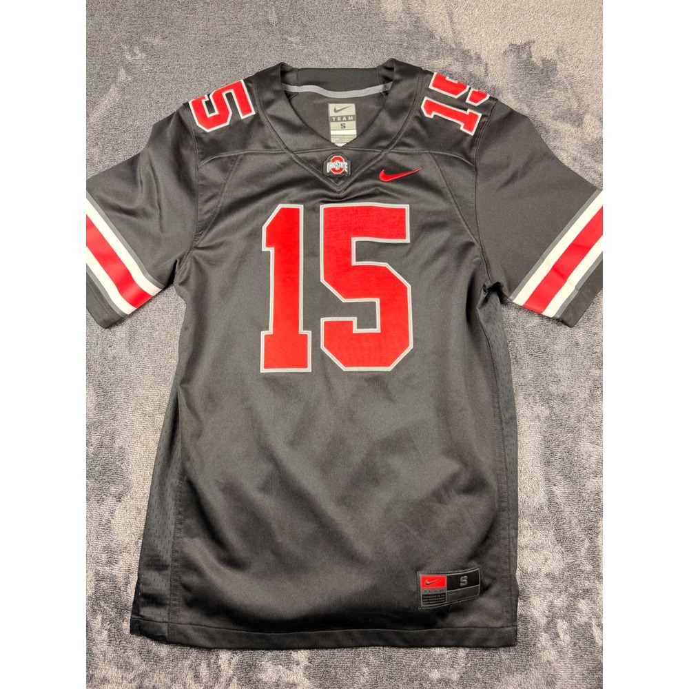 Nike Ohio State Buckeyes Jersey 15 Black Red Mens Small Football NCAA Team